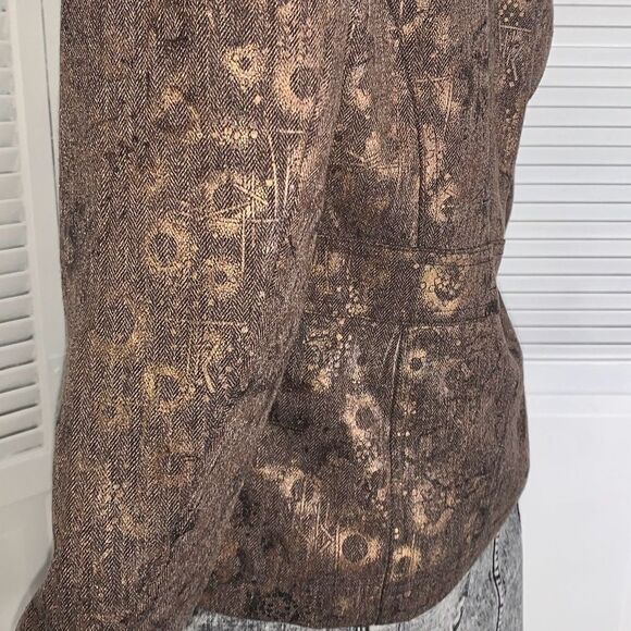 Coldwater Creek Metallic Snap Down Jacket Size 10 - Picture 7 of 12